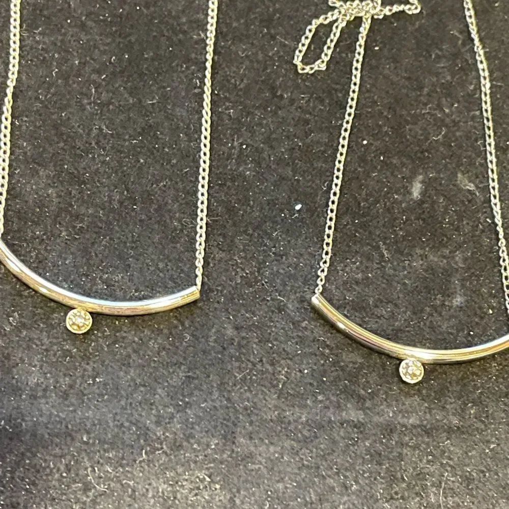 Silver diamond delicate necklace